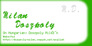 milan doszpoly business card